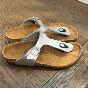 Birkenstock Silver Buckle Sandals